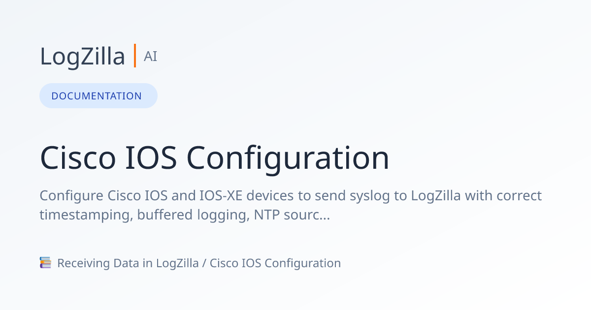 Cisco IOS Configuration | LogZilla Documentation