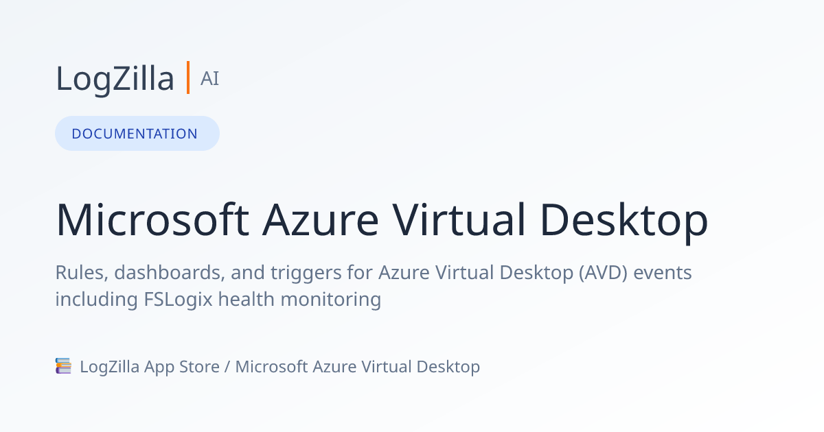 Microsoft Azure Virtual Desktop | LogZilla Documentation
