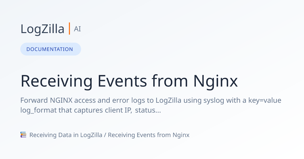 Receiving Events from Nginx | LogZilla Documentation