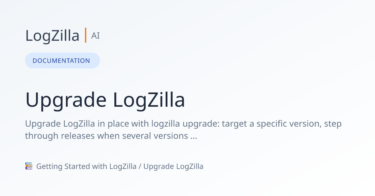 Upgrade LogZilla | LogZilla Documentation