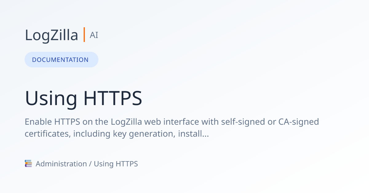 Using HTTPS | LogZilla Documentation