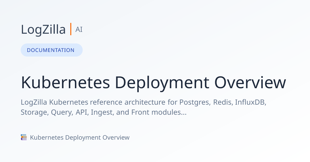 Kubernetes Deployment Overview | LogZilla Documentation