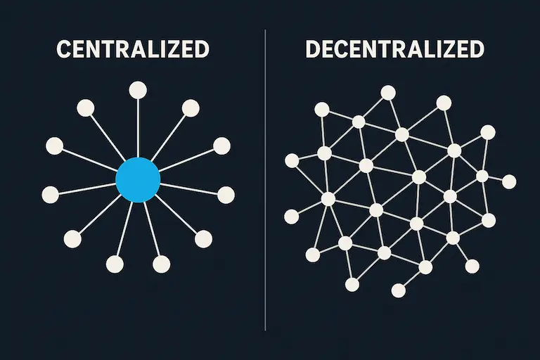 Centralized vs decentralized network topologies