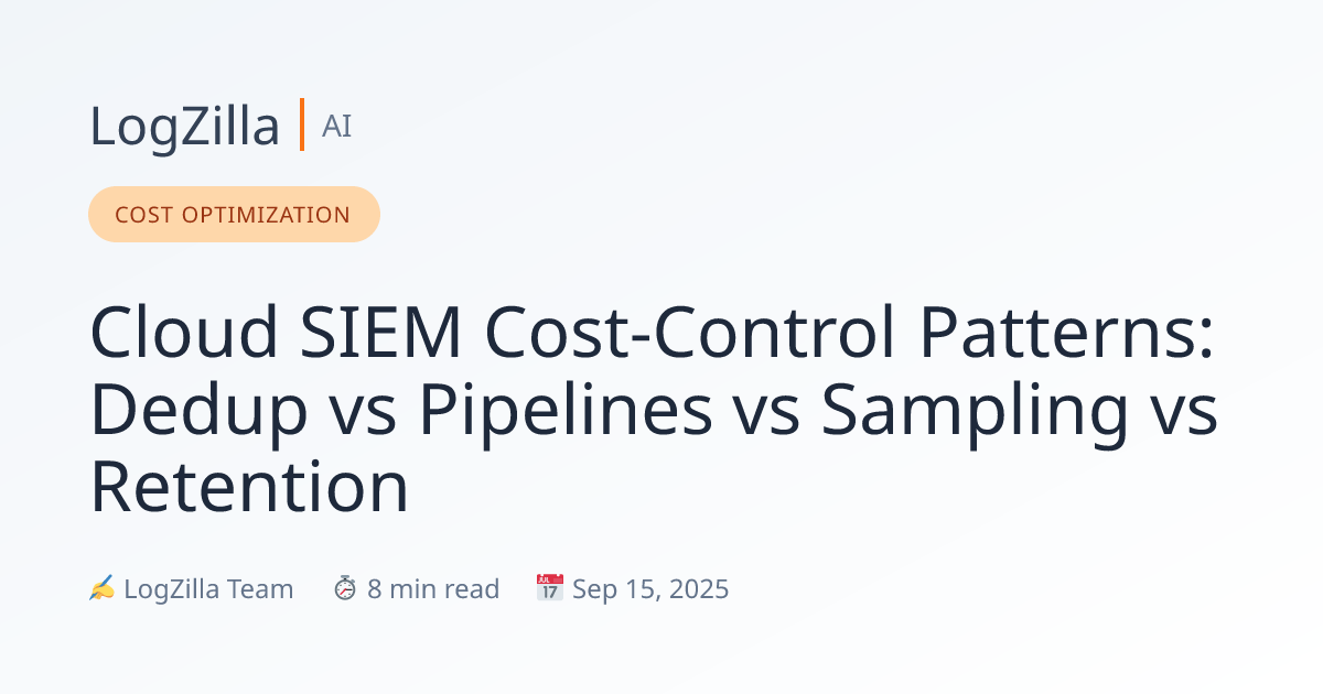 Cloud SIEM Cost-Control Patterns