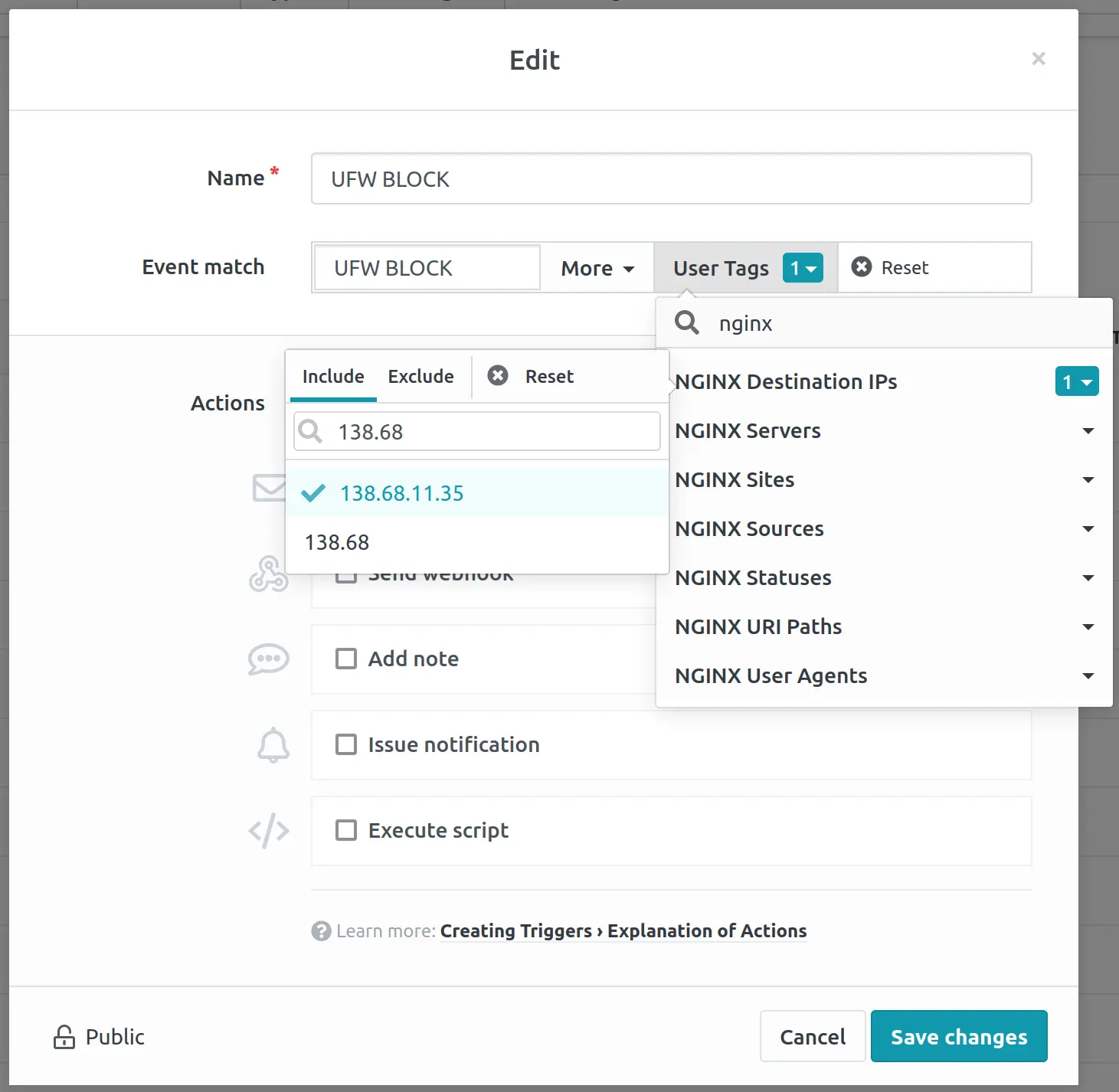 Trigger filter using User Tags
menu