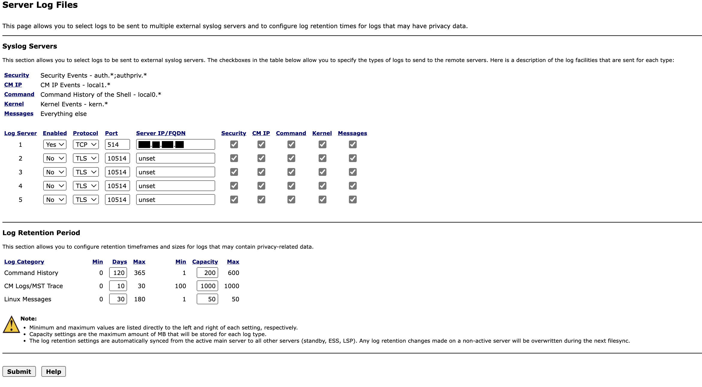 Avaya Communication Manager syslog configuration