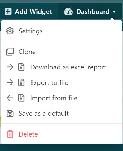 Dashboard Manipulation Menu