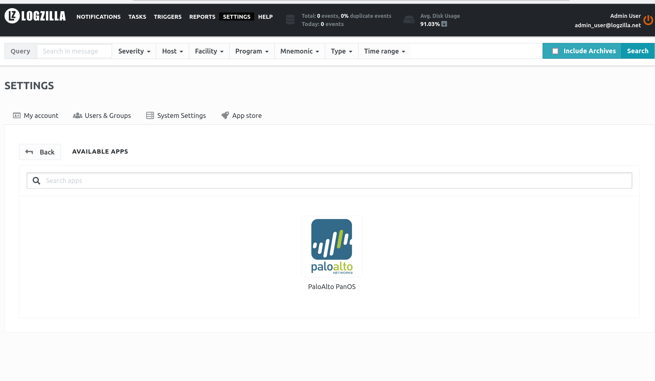Install Palo Alto appstore app